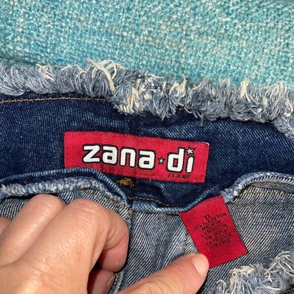 Zana Di Vintage Women  Skirt Size 11 Blue Denim Y2K Mini Pure Cotton Pockets - Picture 7 of 10